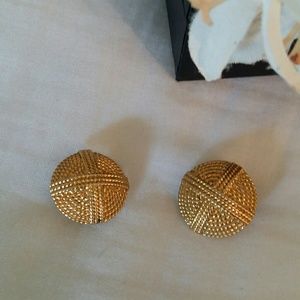 Gold-tone Button Earrings